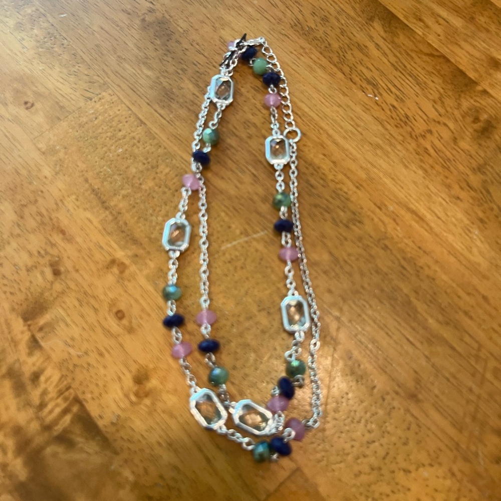 Ann Taylor NEW Silver and Multicolor Beaded Necklace